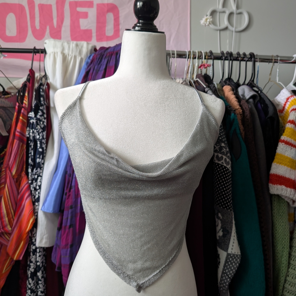 Silver Chainmail Halter Top